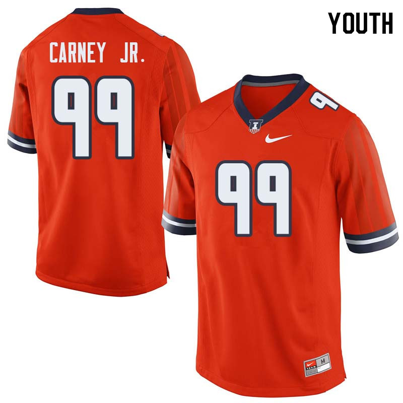 Youth #99 Owen Carney Jr. Illinois Fighting Illini College Football Jerseys Sale-Orange